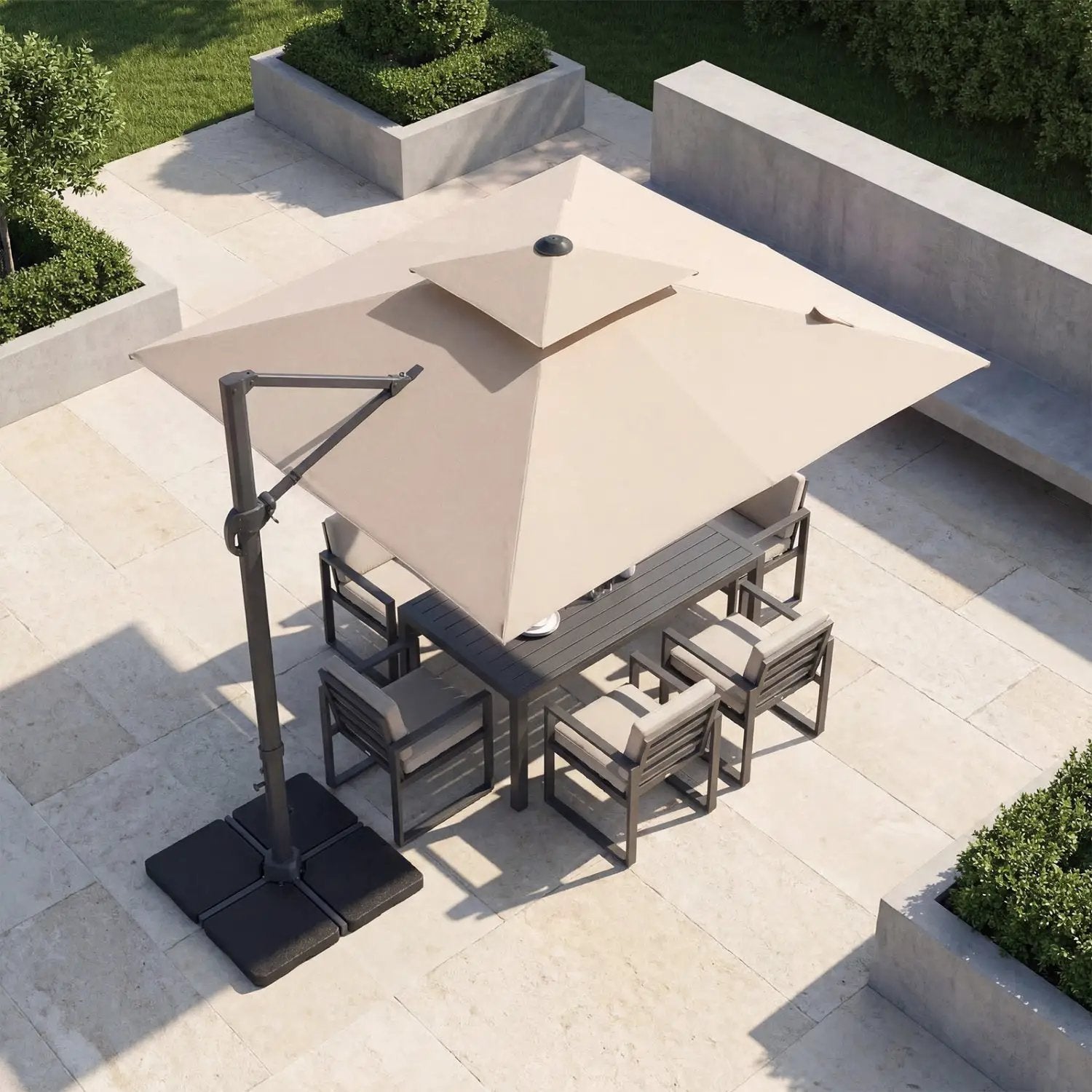 10 FT Cantilever Patio Umbrella with 220 LBS Base by DirectDeals