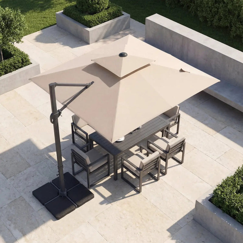 10 FT Cantilever Patio Umbrella with 220 LBS Base by DirectDeals