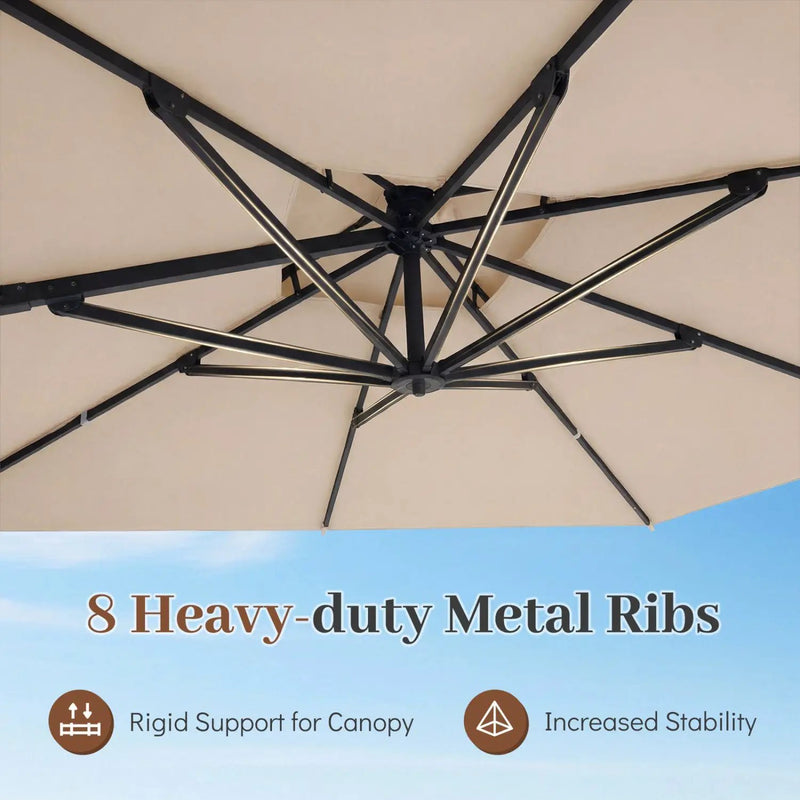 10 FT Cantilever Patio Umbrella with 220 LBS Base by DirectDeals