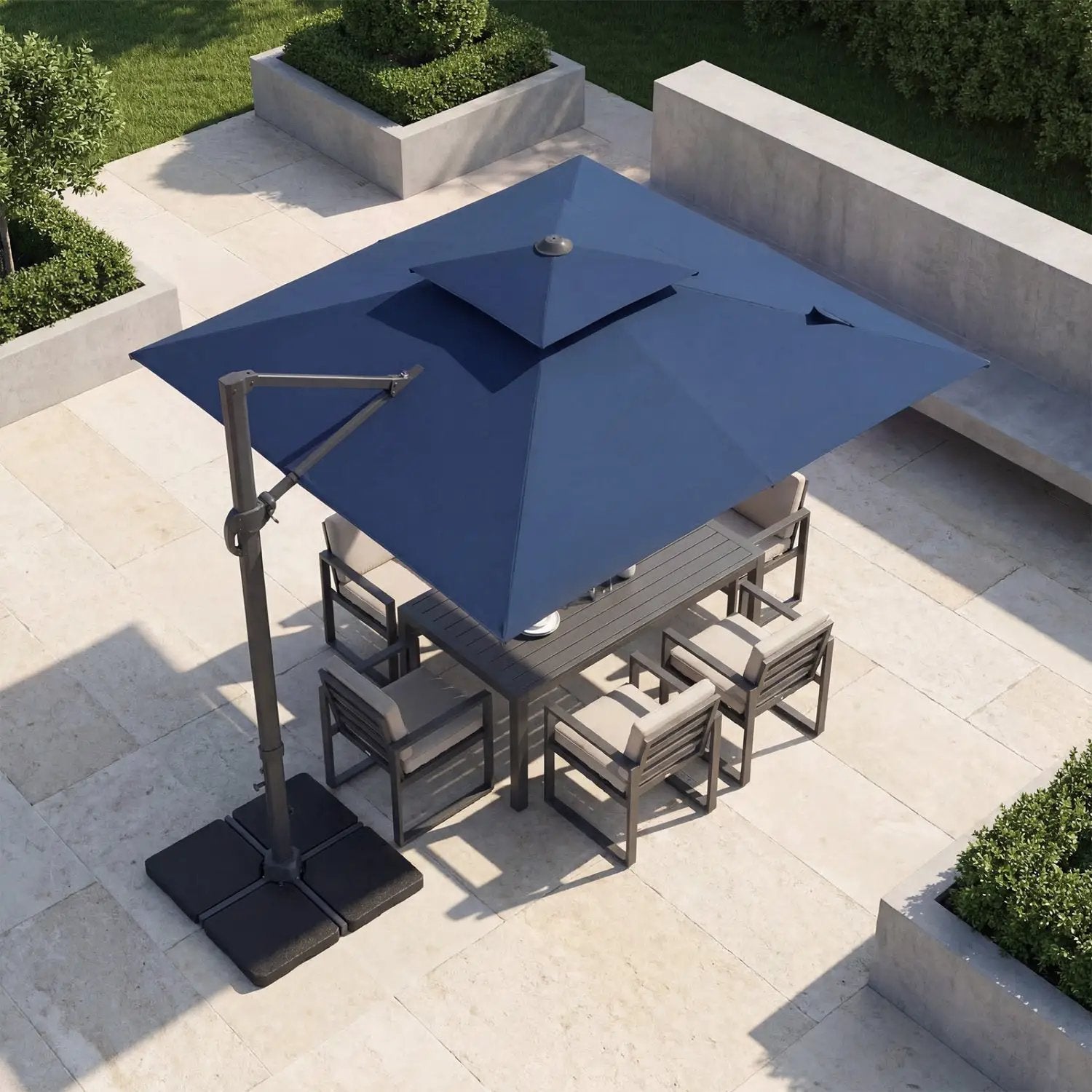 10 FT Cantilever Patio Umbrella with 220 LBS Base by DirectDeals