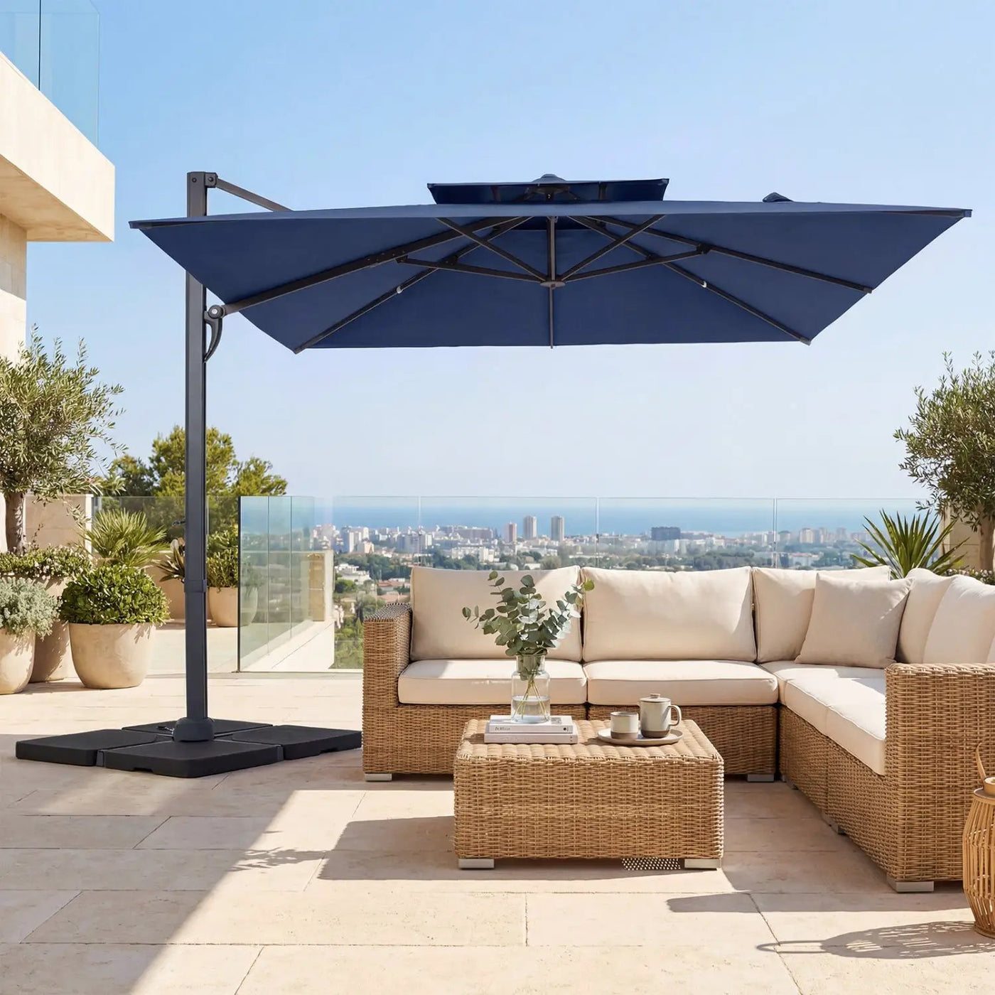 10 FT Cantilever Patio Umbrella with 220 LBS Base by DirectDeals