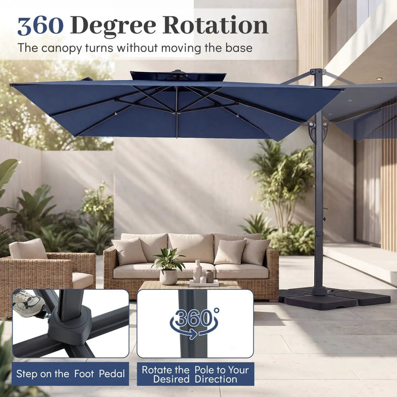 10 FT Cantilever Patio Umbrella with 220 LBS Base by DirectDeals