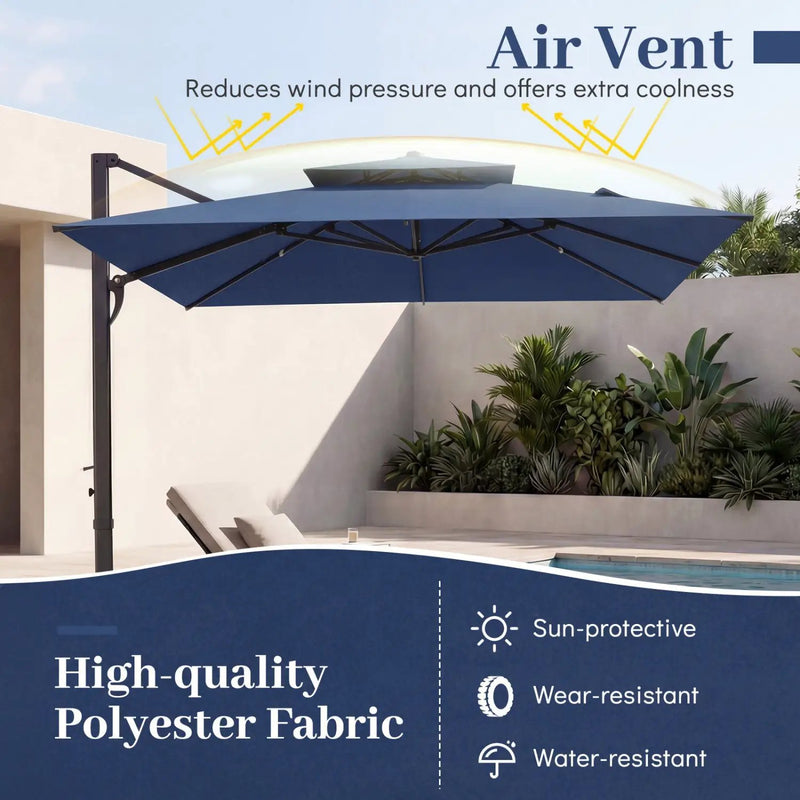 10 FT Cantilever Patio Umbrella with 220 LBS Base by DirectDeals