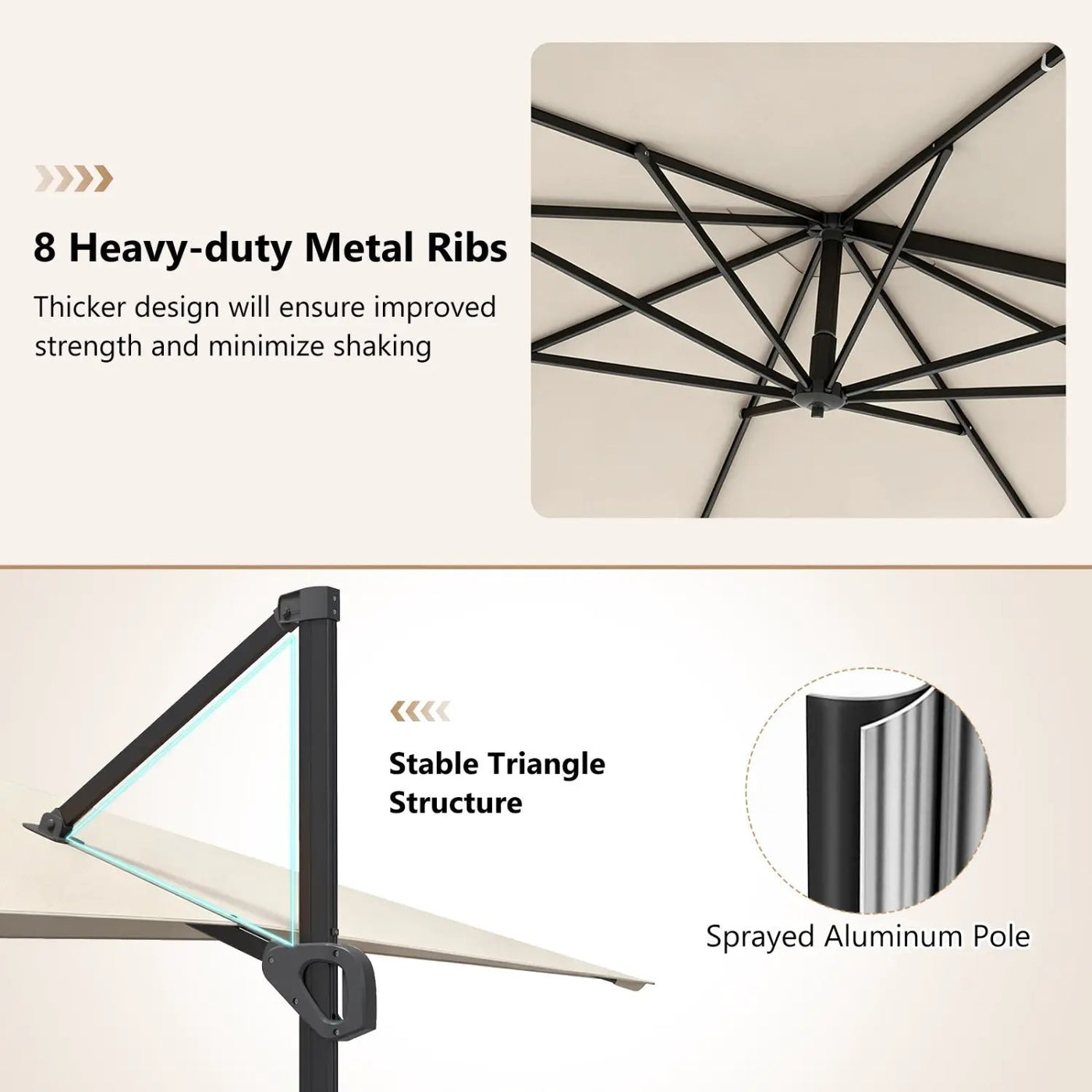 Offset Hanging Patio Umbrella 11x9 ft with 220 lb Base by DirectDeals