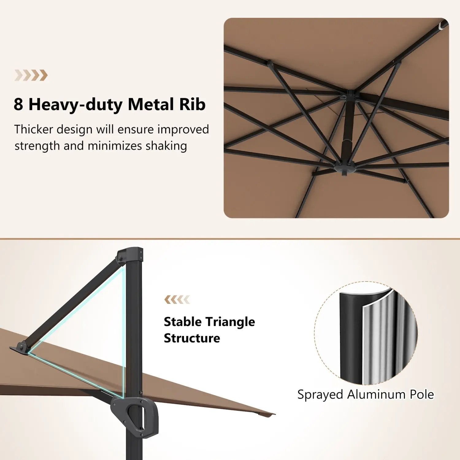 Offset Hanging Patio Umbrella 11x9 ft with 220 lb Base by DirectDeals