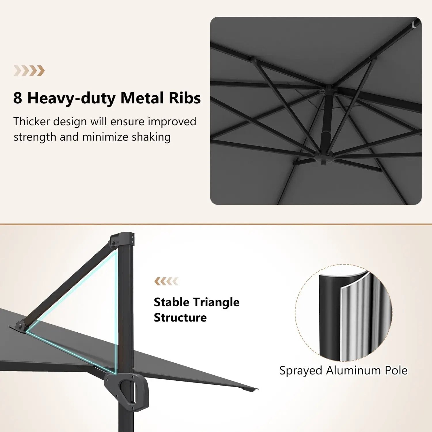 Offset Hanging Patio Umbrella 11x9 ft with 220 lb Base by DirectDeals