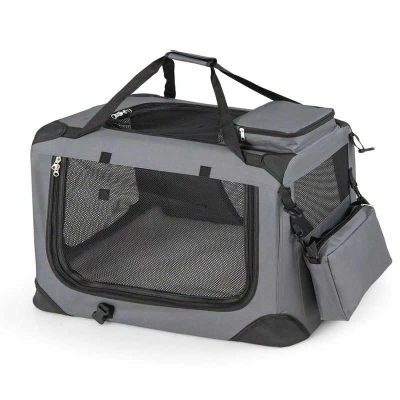 Soft Collapsible Dog Crate with Mesh Windows and 3 Doors by DirectDeals