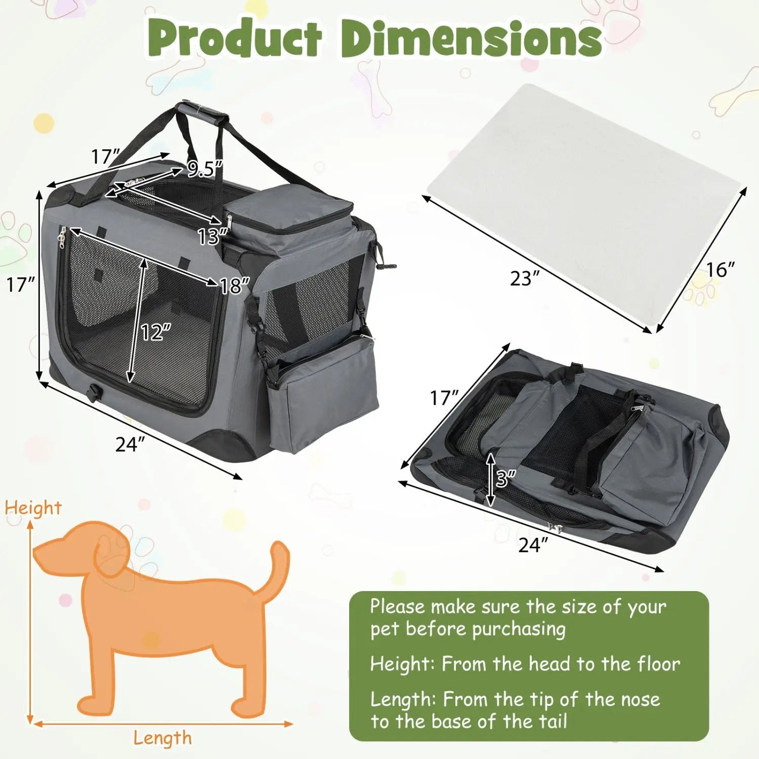 Soft Collapsible Dog Crate with Mesh Windows and 3 Doors by DirectDeals