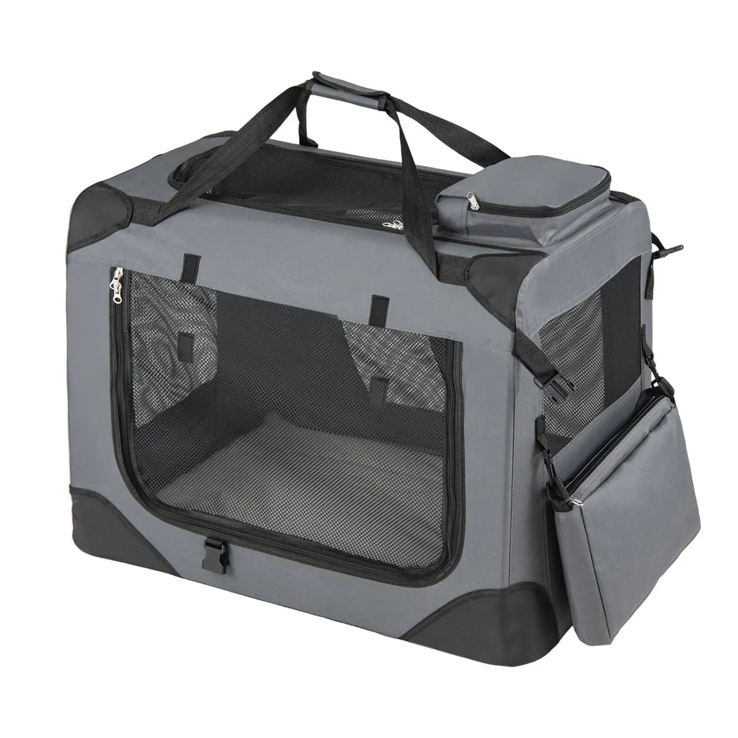 Soft Collapsible Dog Crate with Mesh Windows and 3 Doors by DirectDeals