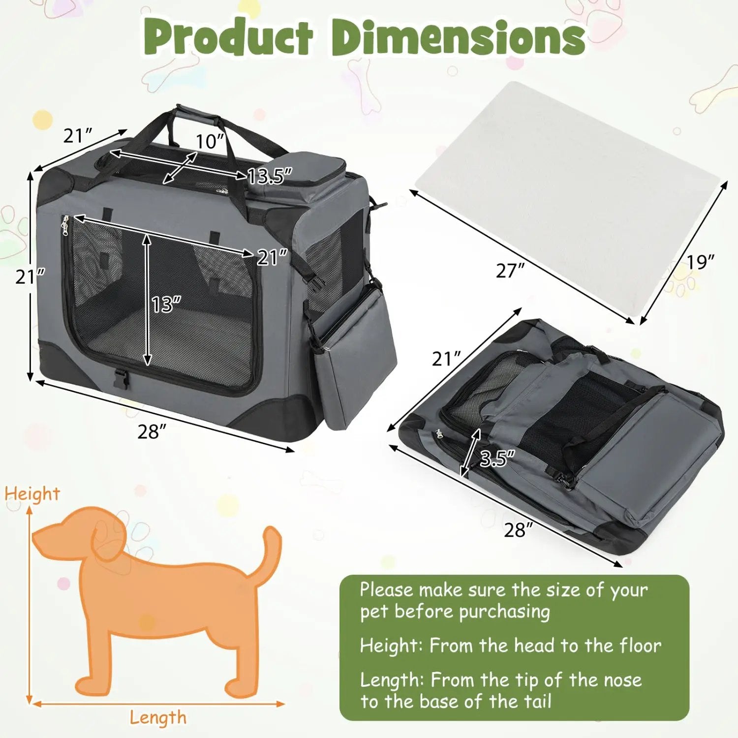 Soft Collapsible Dog Crate with Mesh Windows and 3 Doors by DirectDeals