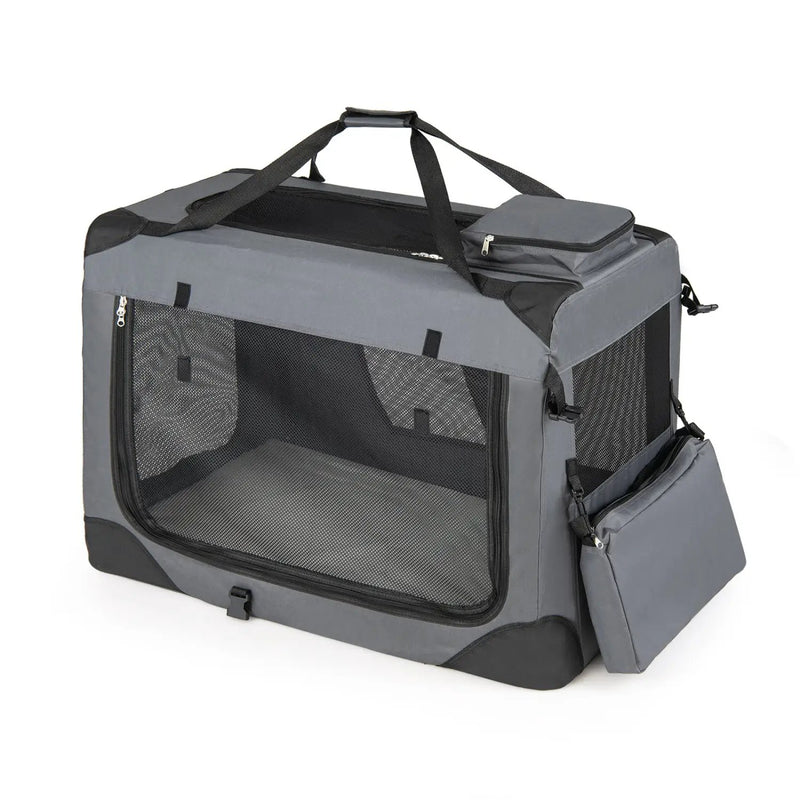 Soft Collapsible Dog Crate with Mesh Windows and 3 Doors by DirectDeals
