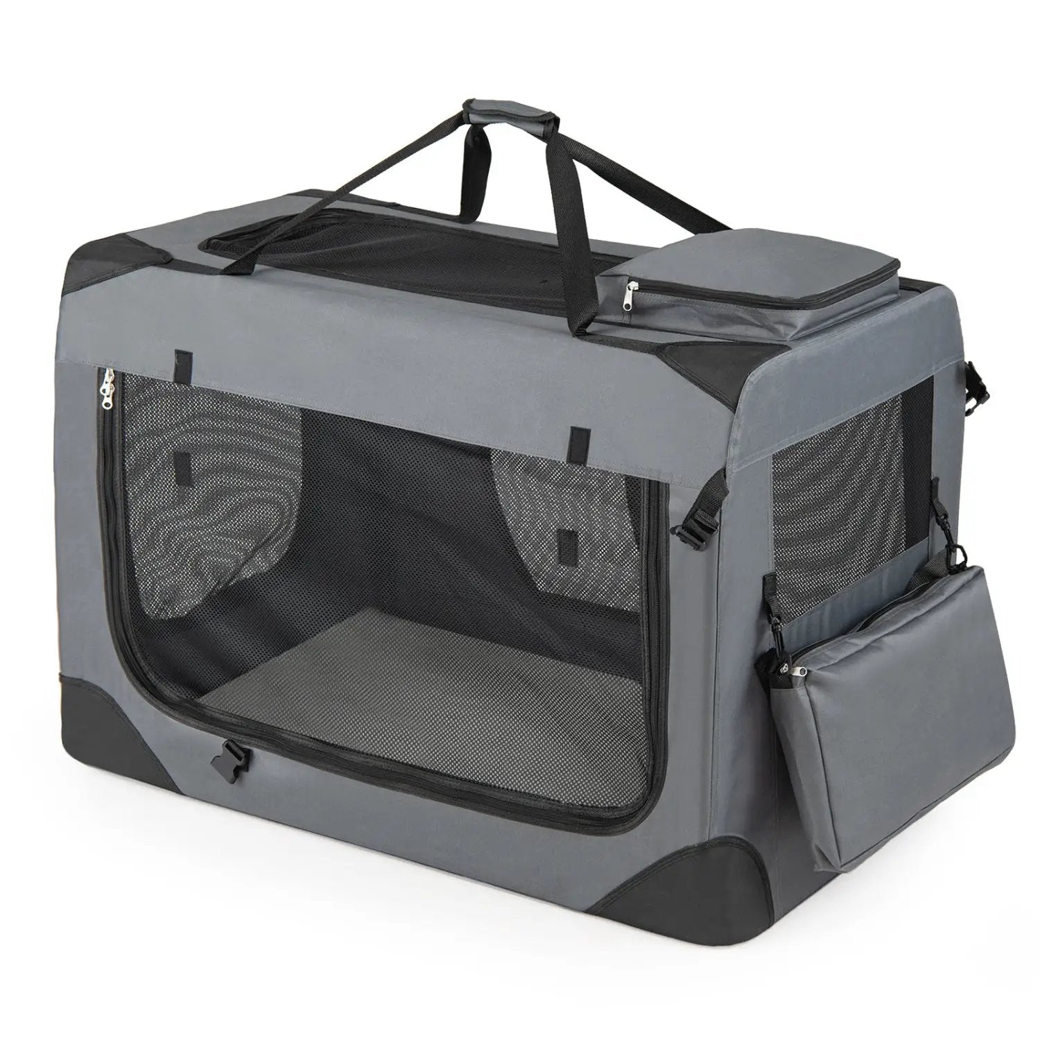 Soft Collapsible Dog Crate with Mesh Windows and 3 Doors by DirectDeals