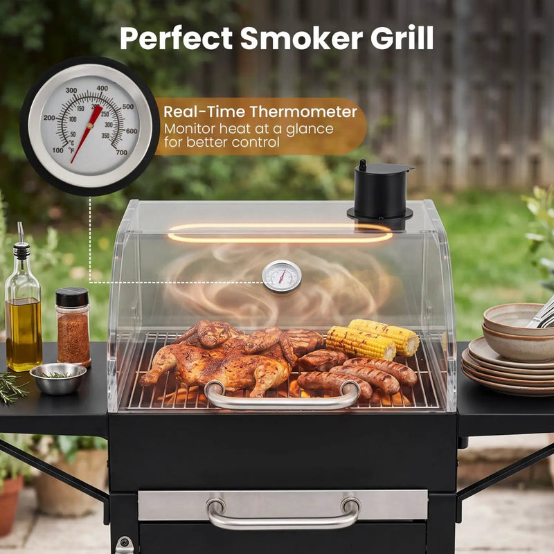 Charcoal Grill with Adjustable Chimney 284 sq.in by DirectDeals