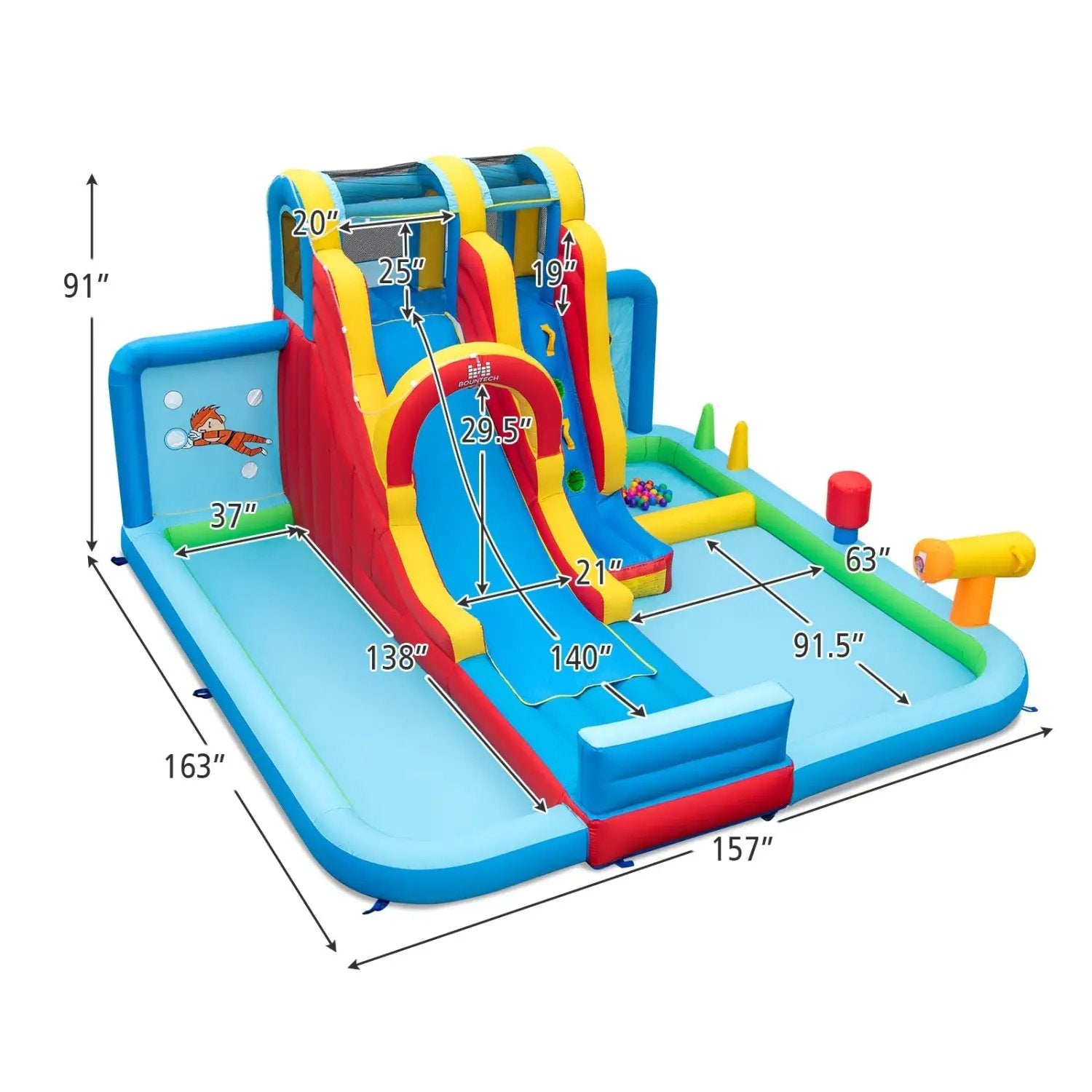 6-Piece Patio Furniture Set with Inflatable Water Slide Park by DirectDeals