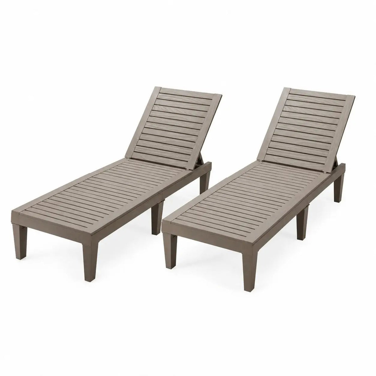 Outdoor Chaise Lounge Chair Set of 2 with 5-Position Backrest by DirectDeals