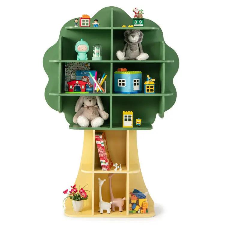 Kids Table and Chair Set with Tree Bookshelf Organizer by DirectDeals