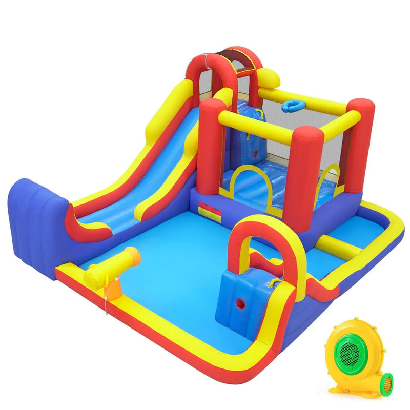 7-in-1 Inflatable Water Slide Bounce House with Dual Slides by DirectDeals
