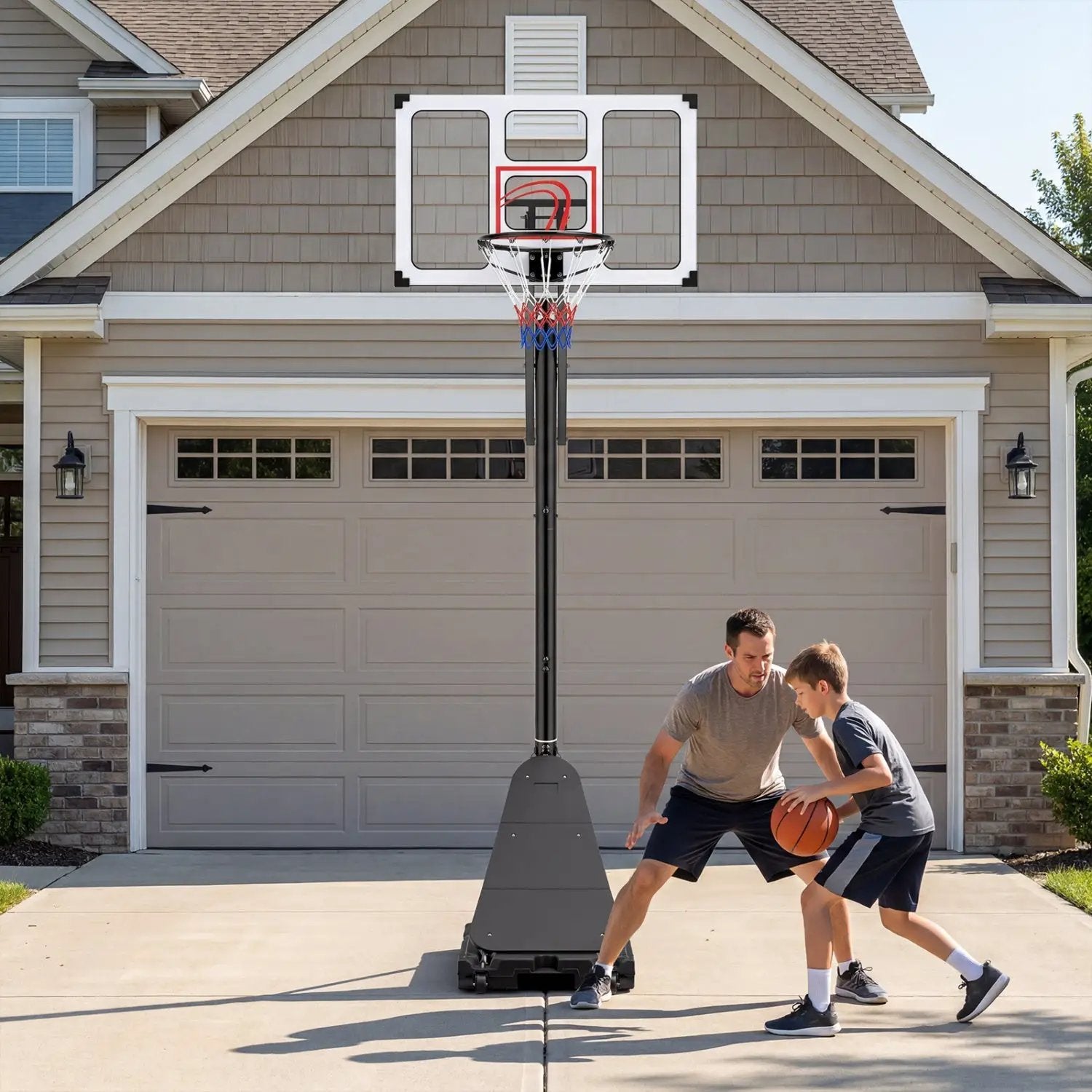 Portable Basketball Hoop Adjustable 4.9-10 Feet with Base by DirectDeals