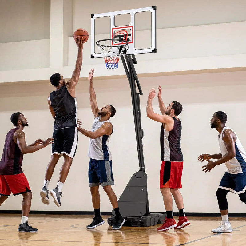 Portable Basketball Hoop Adjustable 4.9-10 Feet with Base by DirectDeals