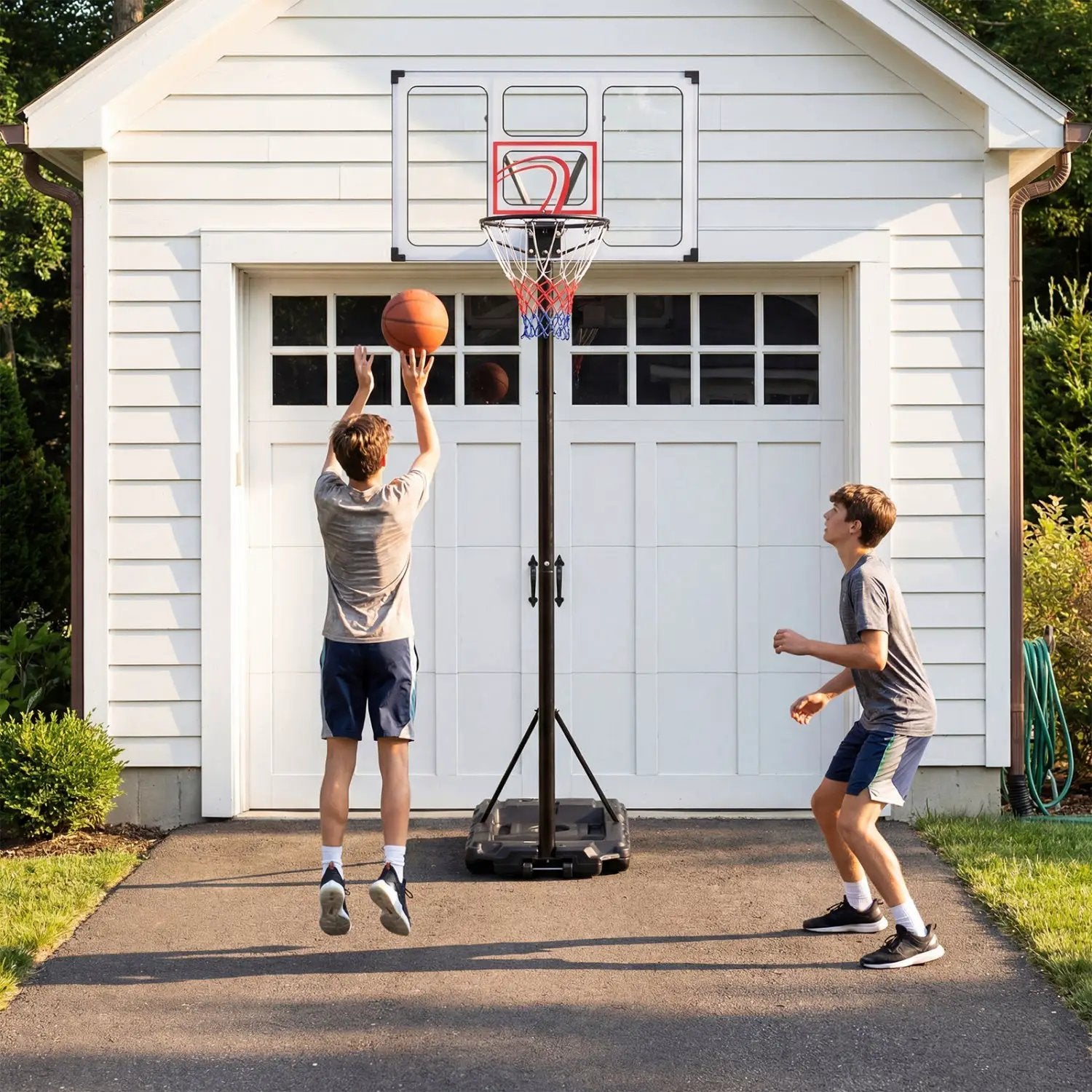Portable Basketball Hoop Adjustable 4.1-10 Feet with Base by DirectDeals