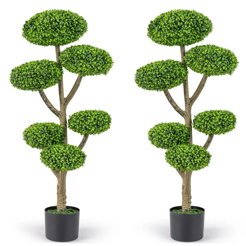 6-Ball Topiary Tree Set of 2 with Weighted Base by DirectDeals