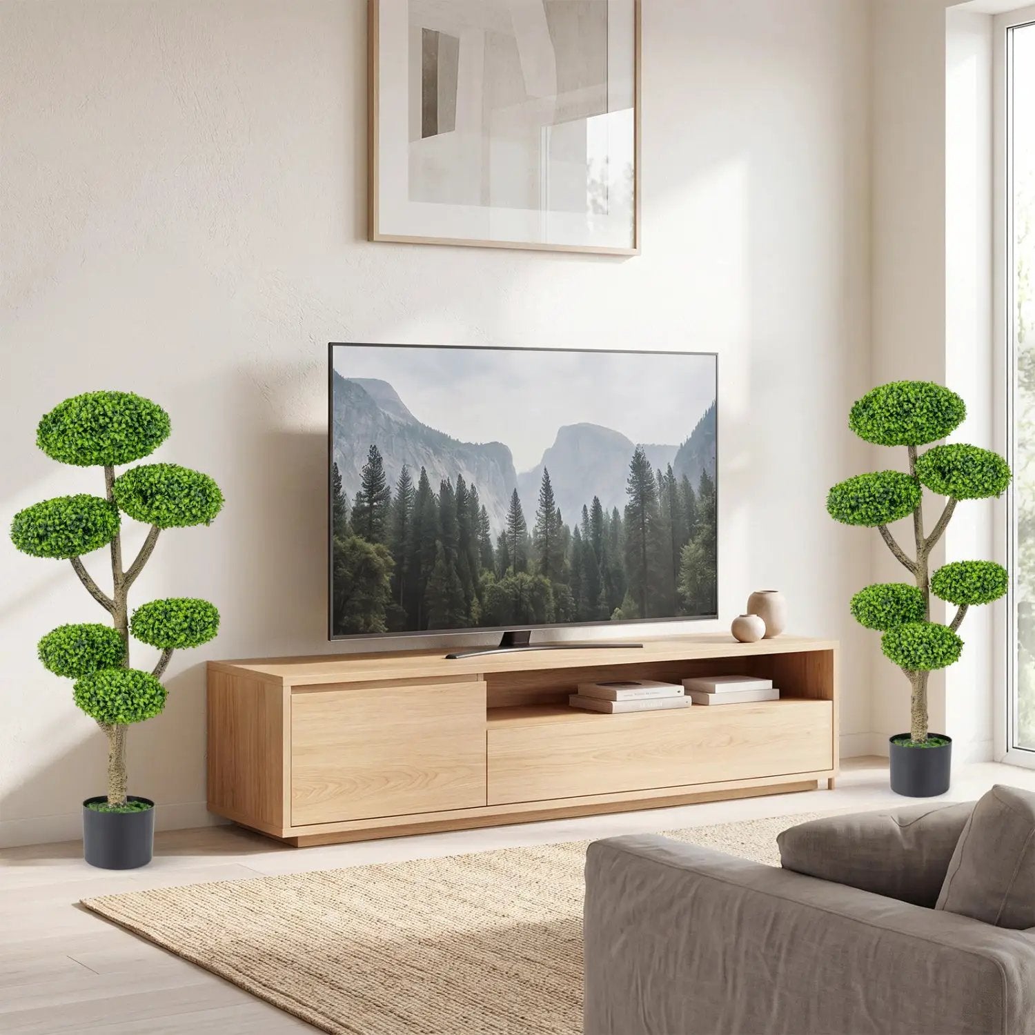 6-Ball Topiary Tree Set of 2 with Weighted Base by DirectDeals