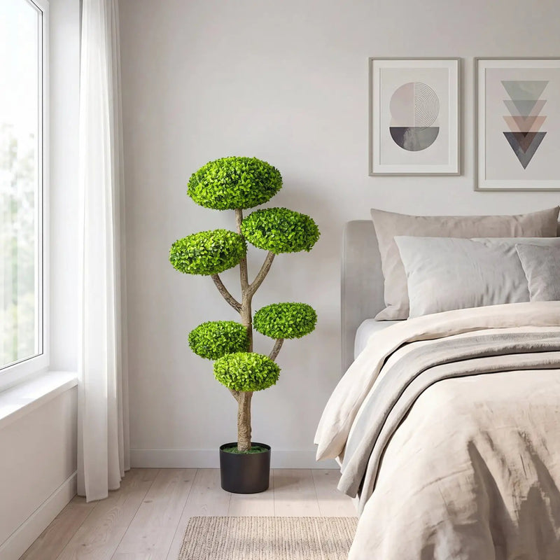 6-Ball Topiary Tree Set of 2 with Weighted Base by DirectDeals