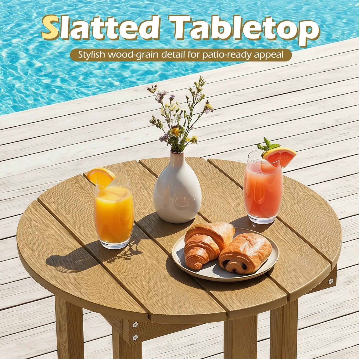 Adirondack Side Table 18x18 Weather-Resistant HIPS by DirectDeals