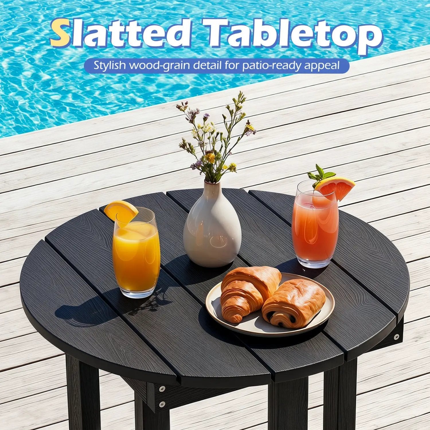 Adirondack Side Table 18x18 Weather-Resistant HIPS by DirectDeals