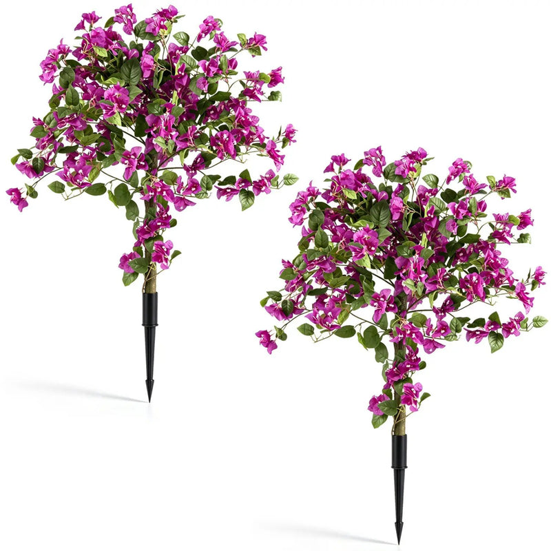 Artificial Bougainvillea Trees with Ground Spike, 43.5" (2-Pack) by DirectDeals