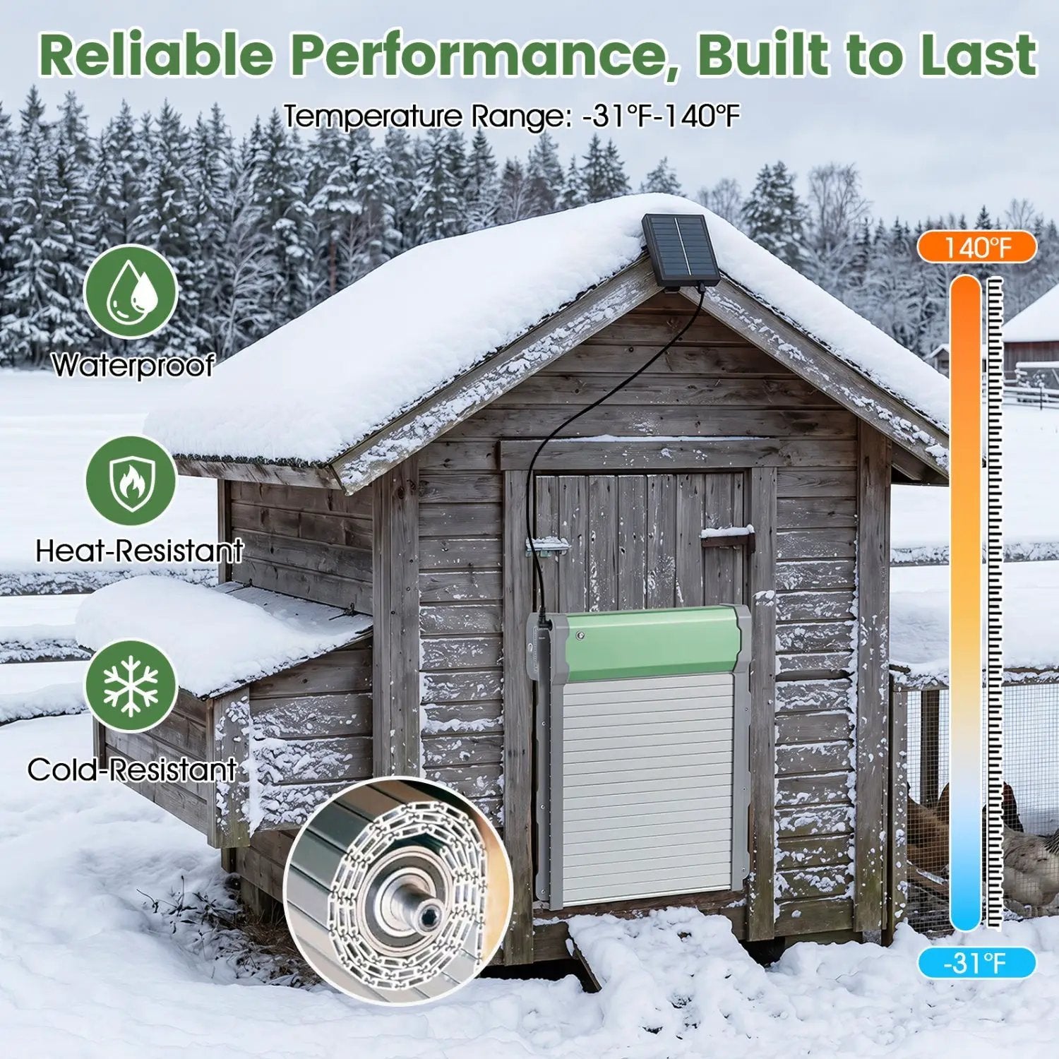 Automatic Chicken Coop Door with Remote Control & Light Sensor by DirectDeals