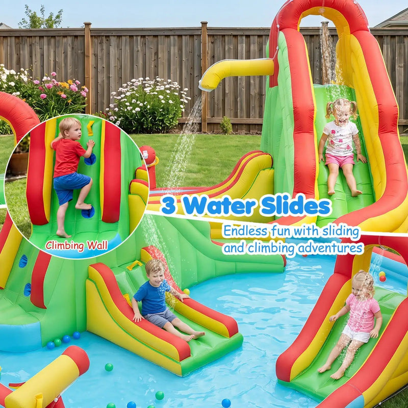 Inflatable Water Park with 3 Slides and Splash Pool by DirectDeals
