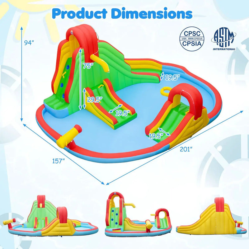 Inflatable Water Park with 3 Slides and Splash Pool by DirectDeals