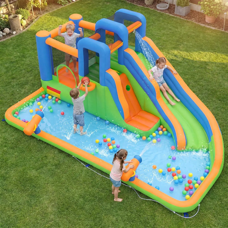 Inflatable Water Slide Park with 780W Blower and Splash Pool by DirectDeals