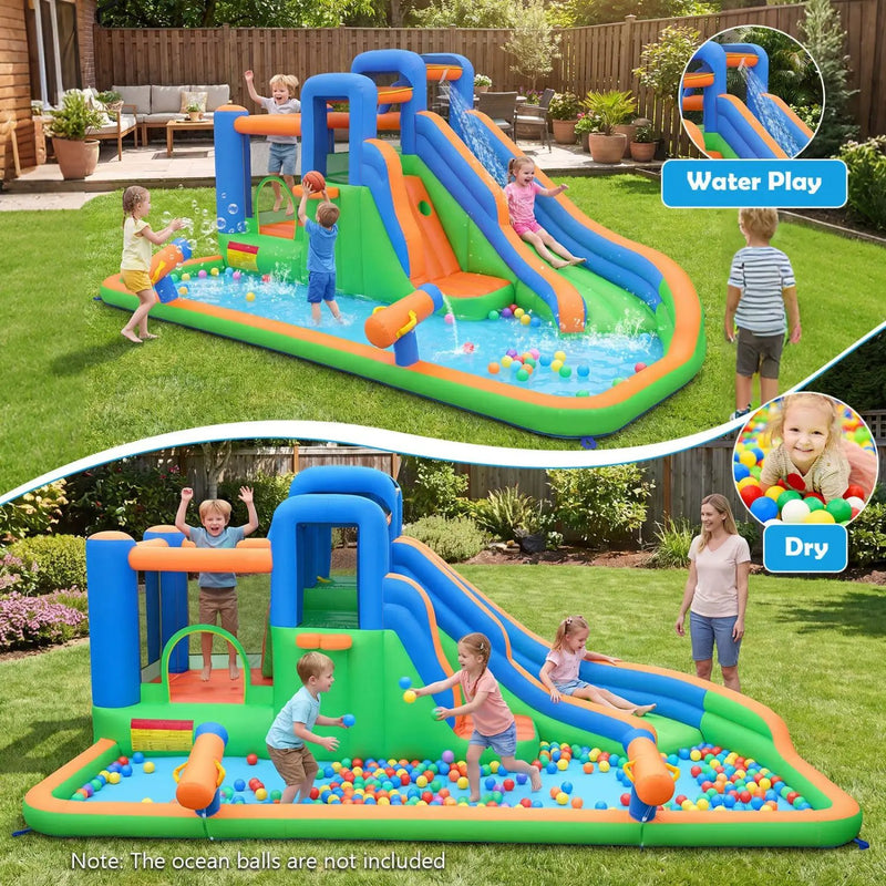 Inflatable Water Slide Park with 780W Blower and Splash Pool by DirectDeals