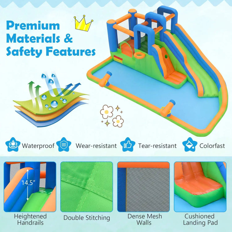 Inflatable Water Slide Park with 780W Blower and Splash Pool by DirectDeals