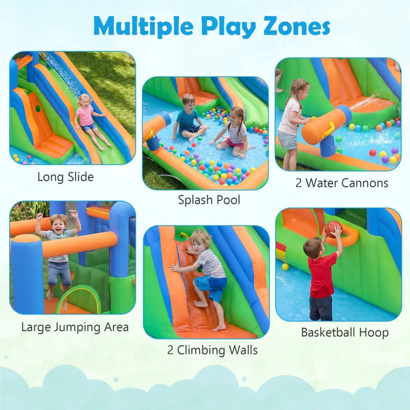 Inflatable Water Slide Park with 780W Blower and Splash Pool by DirectDeals