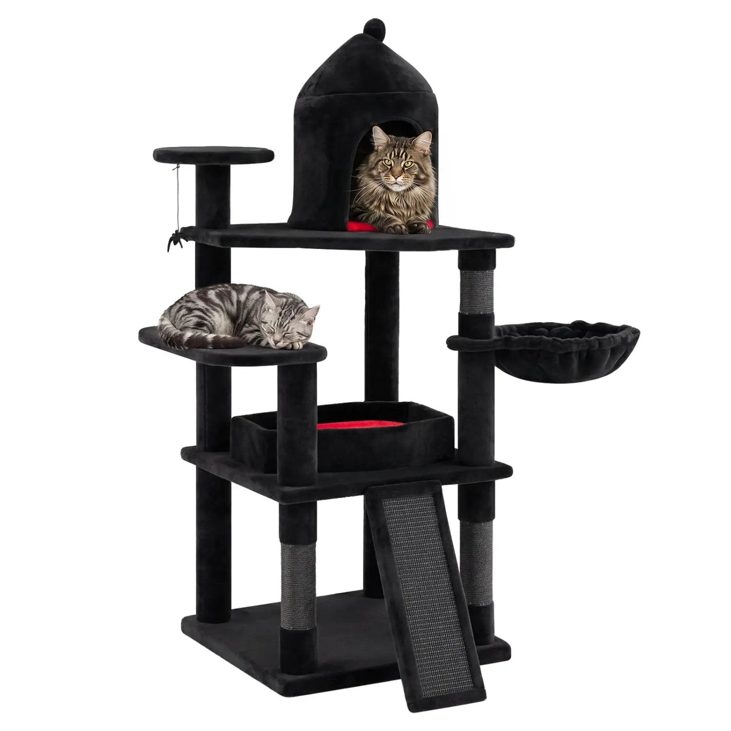 50-Inch Gothic Multi-Level Cat Tree with Castle House by DirectDeals