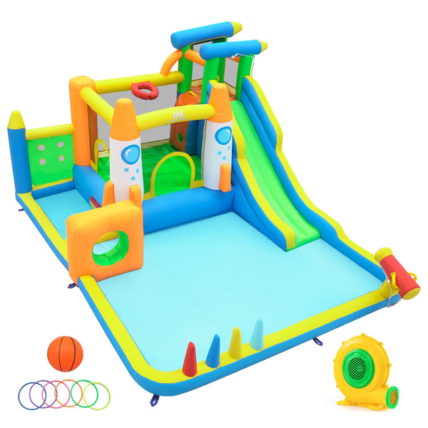 10-in-1 Inflatable Bounce House with Water Slide and Blower, photo 2 of 8