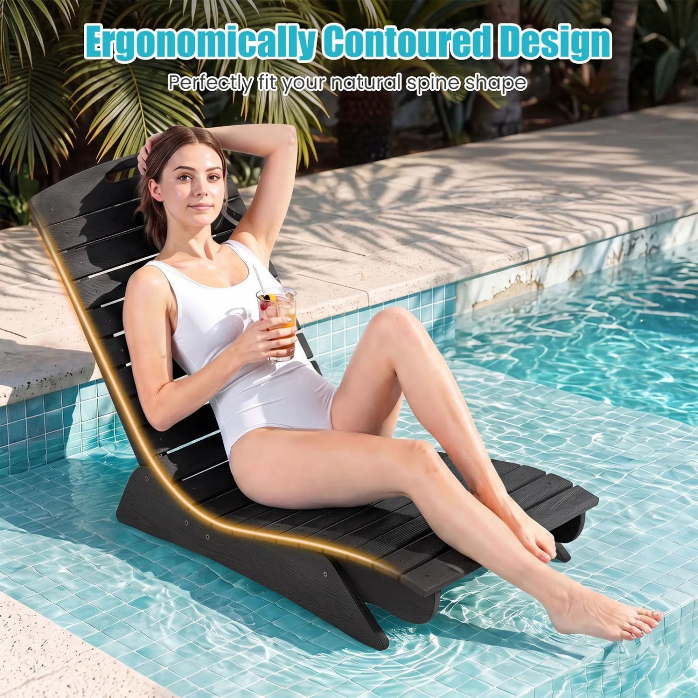 In-Pool Lounge Chair with Contoured Ergonomic Design by DirectDeals