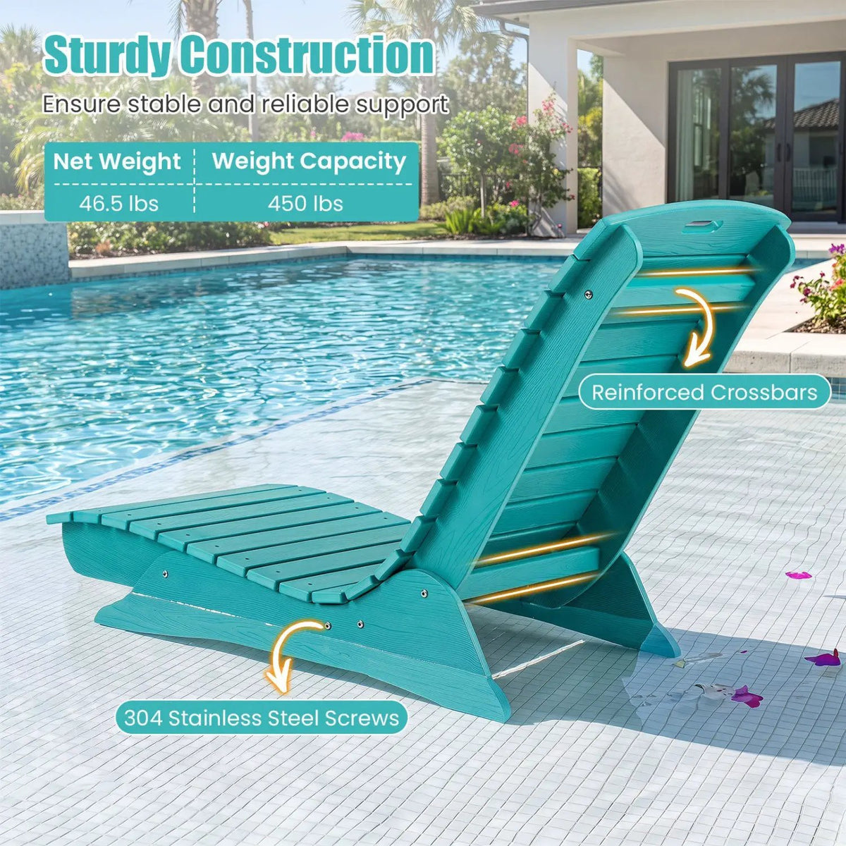 In-Pool Lounge Chair with Contoured Ergonomic Design by DirectDeals