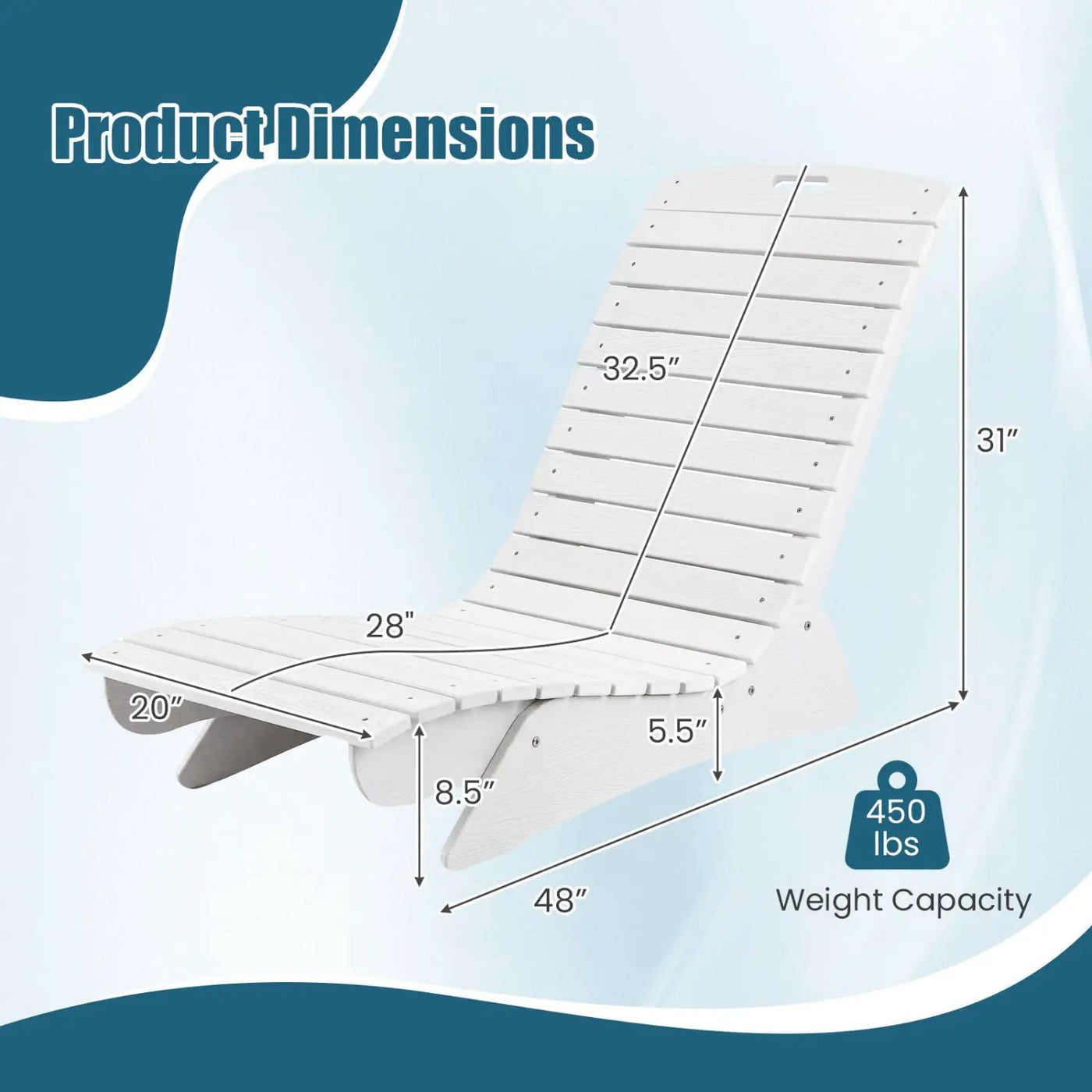 In-Pool Lounge Chair with Contoured Ergonomic Design by DirectDeals