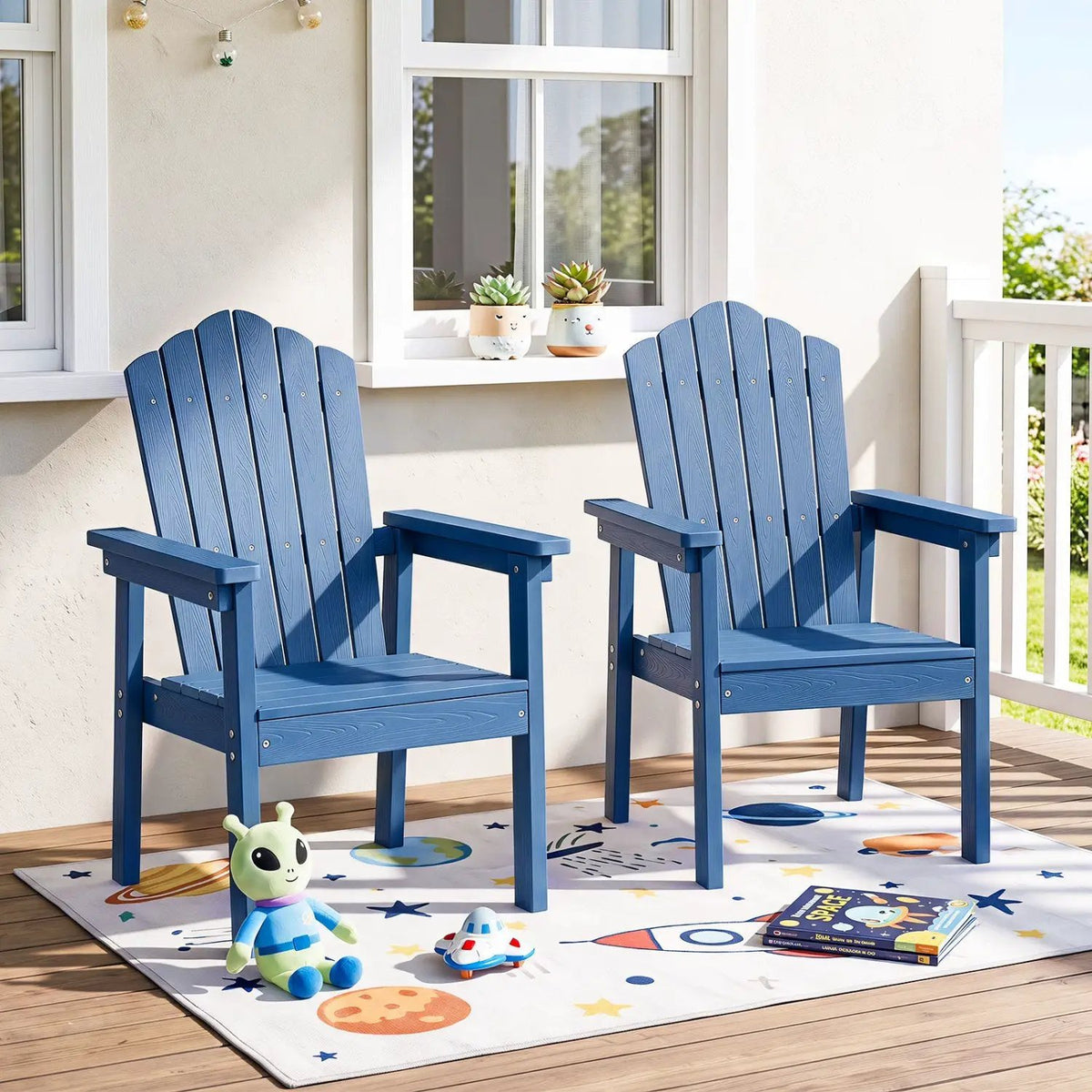 Adirondack Chair with High Backrest and Wide Armrests by DirectDeals