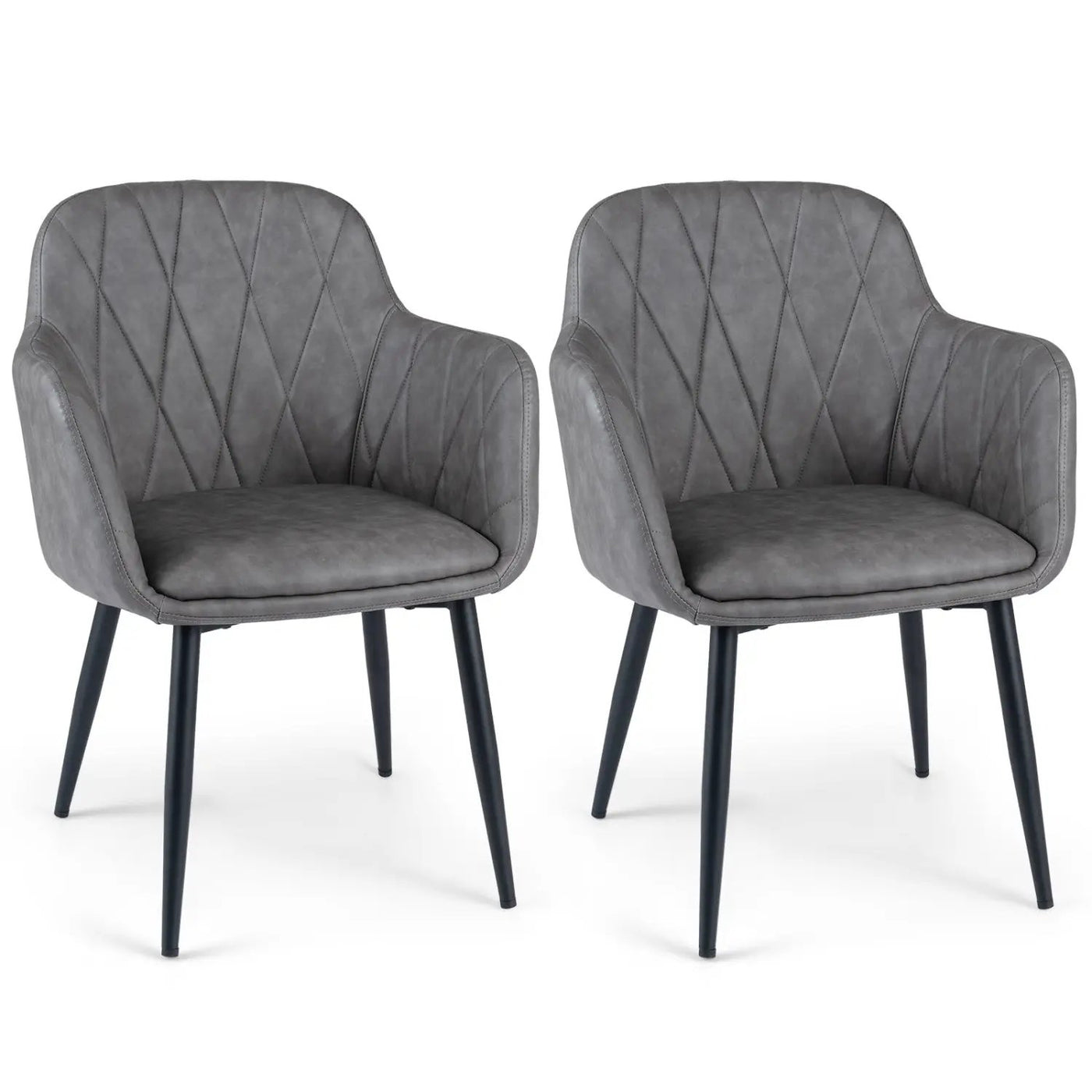 Upholstered Dining Chairs Set of 2 with Curved Back by DirectDeals