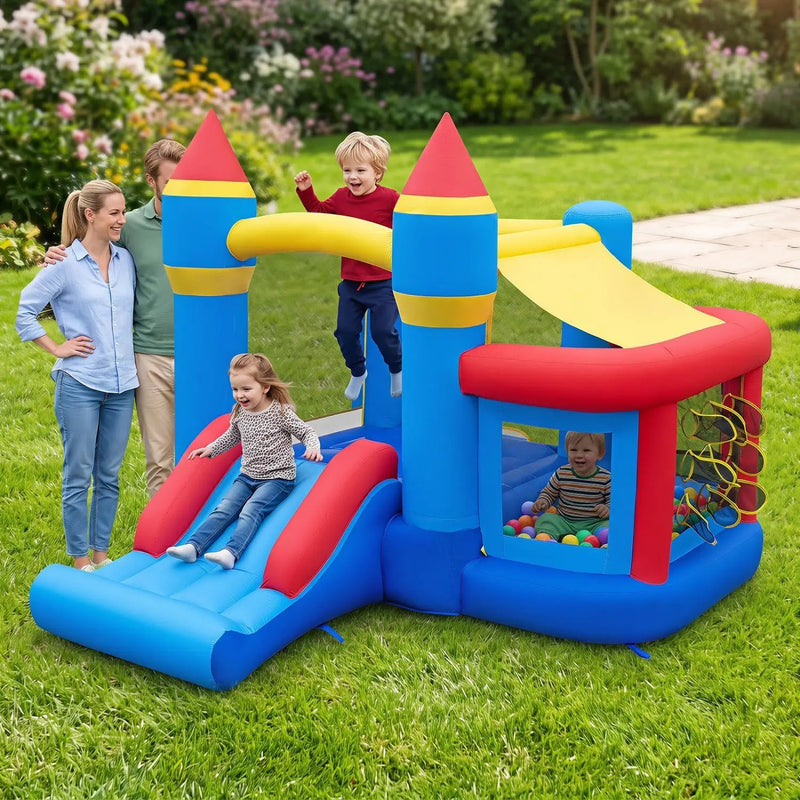 Inflatable Bounce House with Slide, Ball Pit & Basketball Hoop by DirectDeals