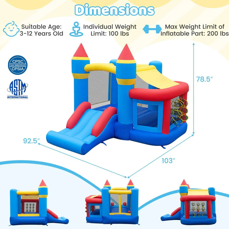 Inflatable Bounce House with Slide and Ball Pit for Kids by DirectDeals