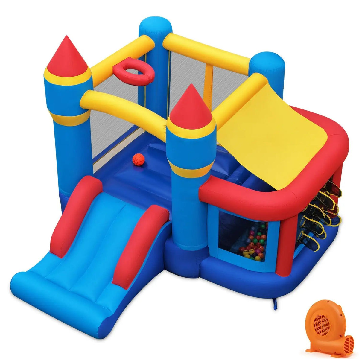 Inflatable Bounce House with Slide, Ball Pit & 550W Blower by DirectDeals