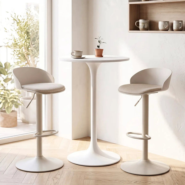 Adjustable Swivel Bar Stools Set of 2 with Back & Footrest, photo 2 of 16