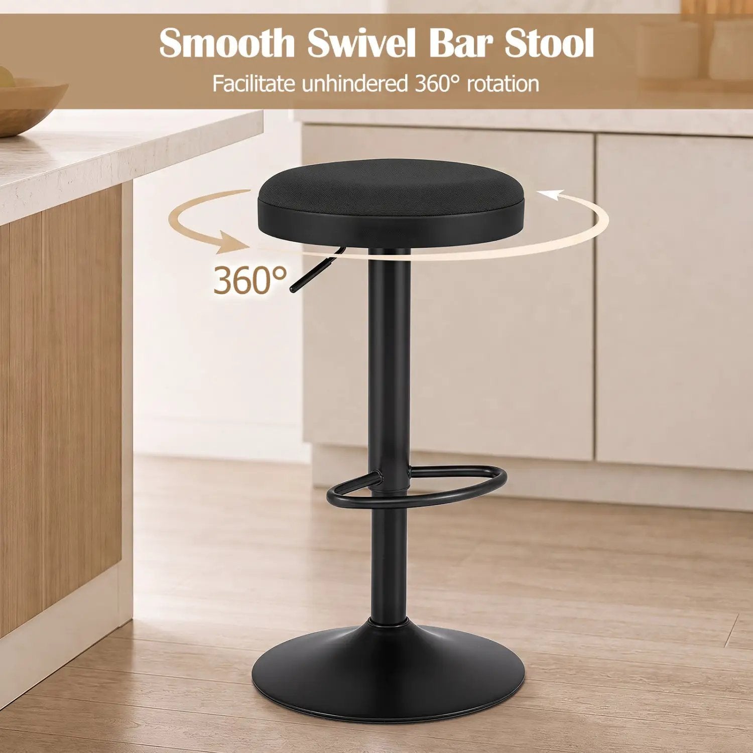 Adjustable Bar Stools Set of 2 with Padded Seat by DirectDeals