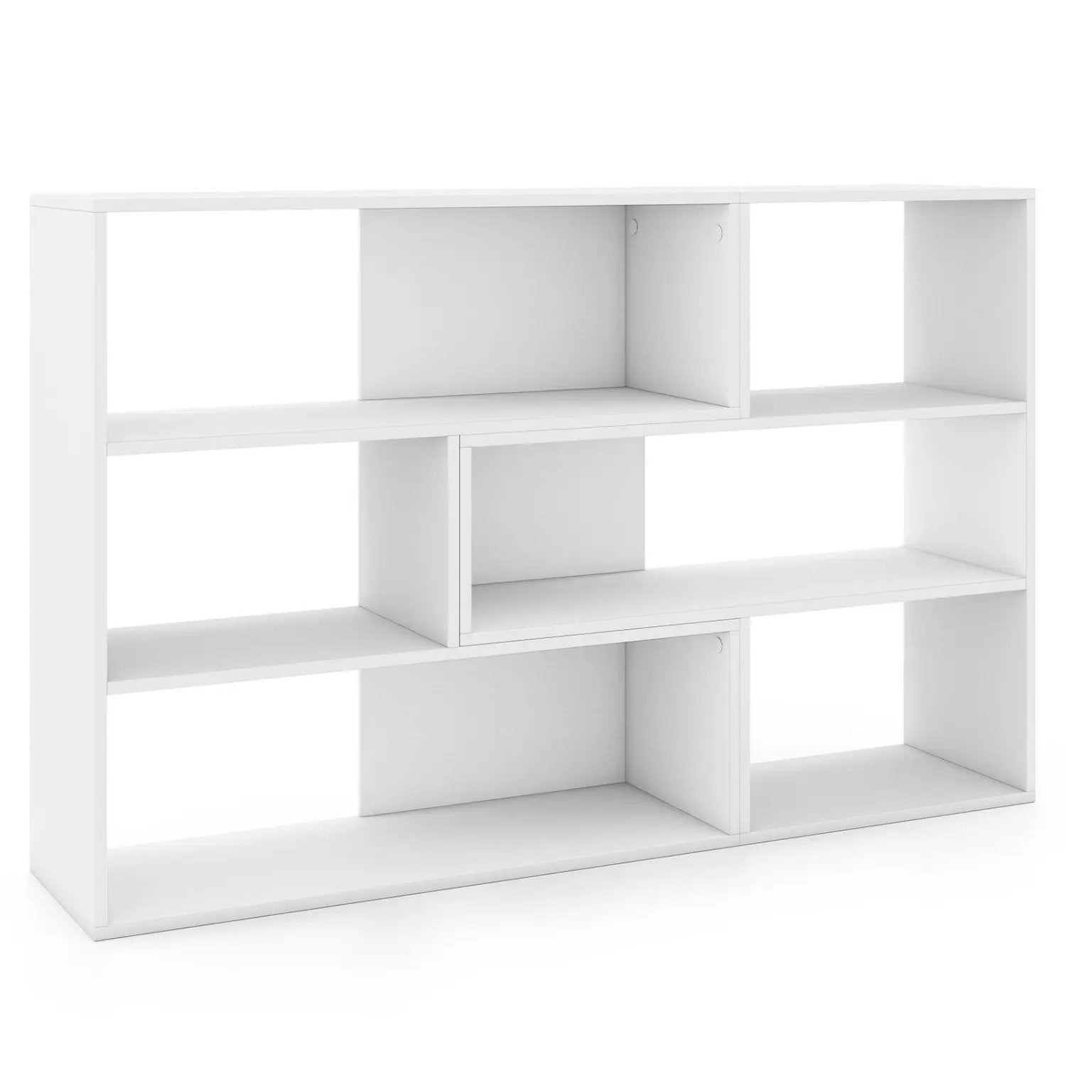 Geometric Bookshelf Set with 3 Open Shelves and Anti-Tip by DirectDeals